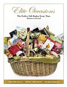 Picture of gourmet gift basket from Elite Occasions Gift Baskets catalog