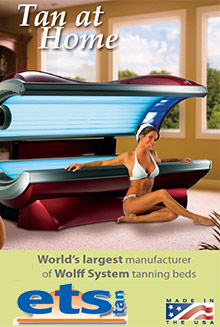 Picture of indoor tanning bed from ETS Home Tanning Beds catalog