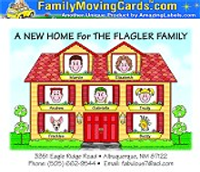 Picture of personalized moving cards from Family Moving Cards catalog