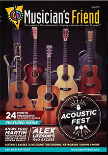 Picture of guitar catalog from Musician's Friend catalog
