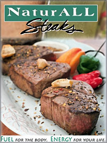 Picture of mail order steaks from NaturALL Steaks catalog