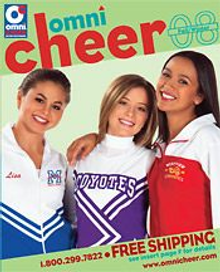 Picture of cheer uniforms from Omni Cheer catalog