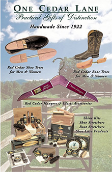 Picture of cedar shoe trees from One Cedar Lane catalog