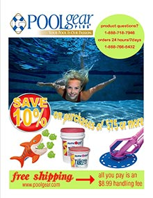 Picture of pool catalog from PoolGear Plus catalog