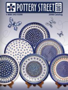 Picture of polish pottery dinner plates from Pottery Street catalog