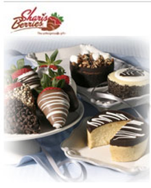 Picture of chocolate covered strawberries from Shari's Berries catalog
