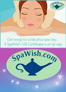 Picture of spa gift certificates from SpaWish.com catalog