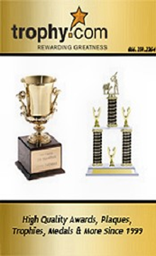 Picture of custom trophies from  Trophy.com catalog