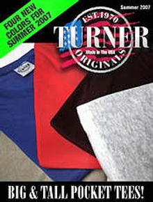 Picture of big and tall t-shirts from Turner Originals catalog