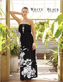 Picture of black and white fashion from White House Black Market catalog