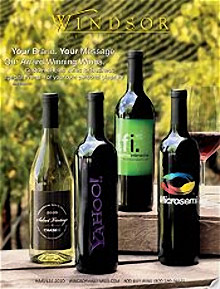 Picture of custom wine labels from Windsor Vineyards catalog