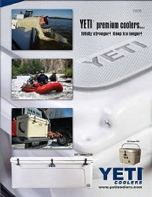 Picture of large coolers from Yeti Coolers catalog