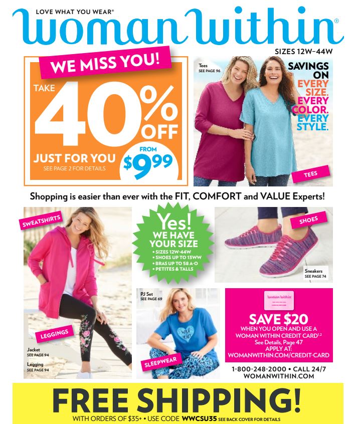 WOMAN WITHIN Fashion Catalog MUST-HAVE TOPS UP TO 40% OFF, 43% OFF